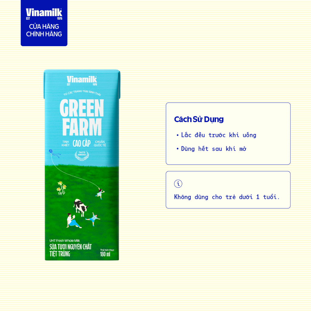 Thùng 48 hộp Sữa tươi nguyên chất tiệt trùng Green Farm 100% không đường Hộp 180ml | BigBuy360 - bigbuy360.vn