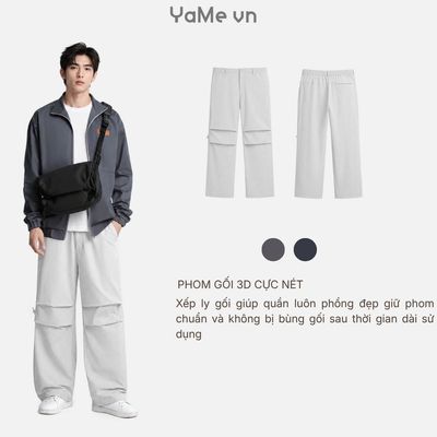 Quần Dài EasyCare™ Gối Xếp Li 3D Dây Rút Chỉnh Độ Phồng Seventy Seven 053 Dáng Rộng F4 25018 |YaMe|