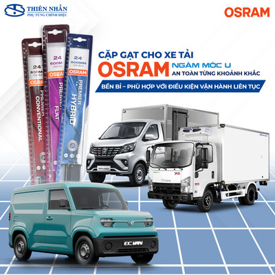 Cặp gạt mưa OSRAM cho XE TẢI - Ngàm Móc U Phù Hợp Isuzu, Hyundai, Suzuki, Kia, Thaco, Hino, Daewoo