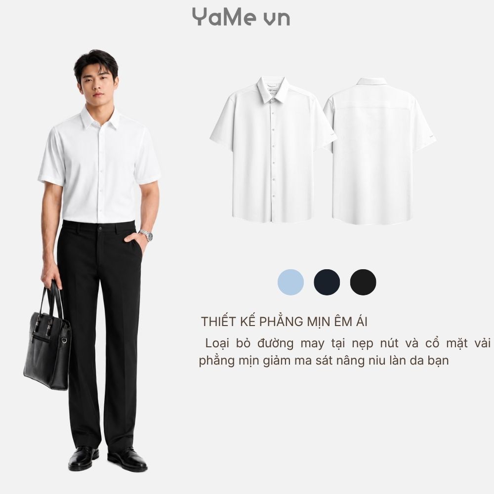Áo Sơ Mi Tay Ngắn AirDry™ Nhẹ Co Giãn Thoát Nhiệt Tốt Seventy Seven 054 Dáng Vừa F3 24988 |YaMe|