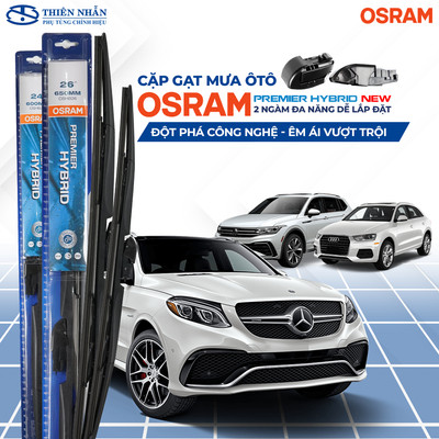 Cặp Gạt Mưa Ô Tô 3 Khúc Cao Cấp OSRAM - 2 Ngàm Đa Năng Dễ Lắp Đặt Cho Nhiều Dòng Xe Đức, Nhật, Hàn và nhiều dòng xe khác