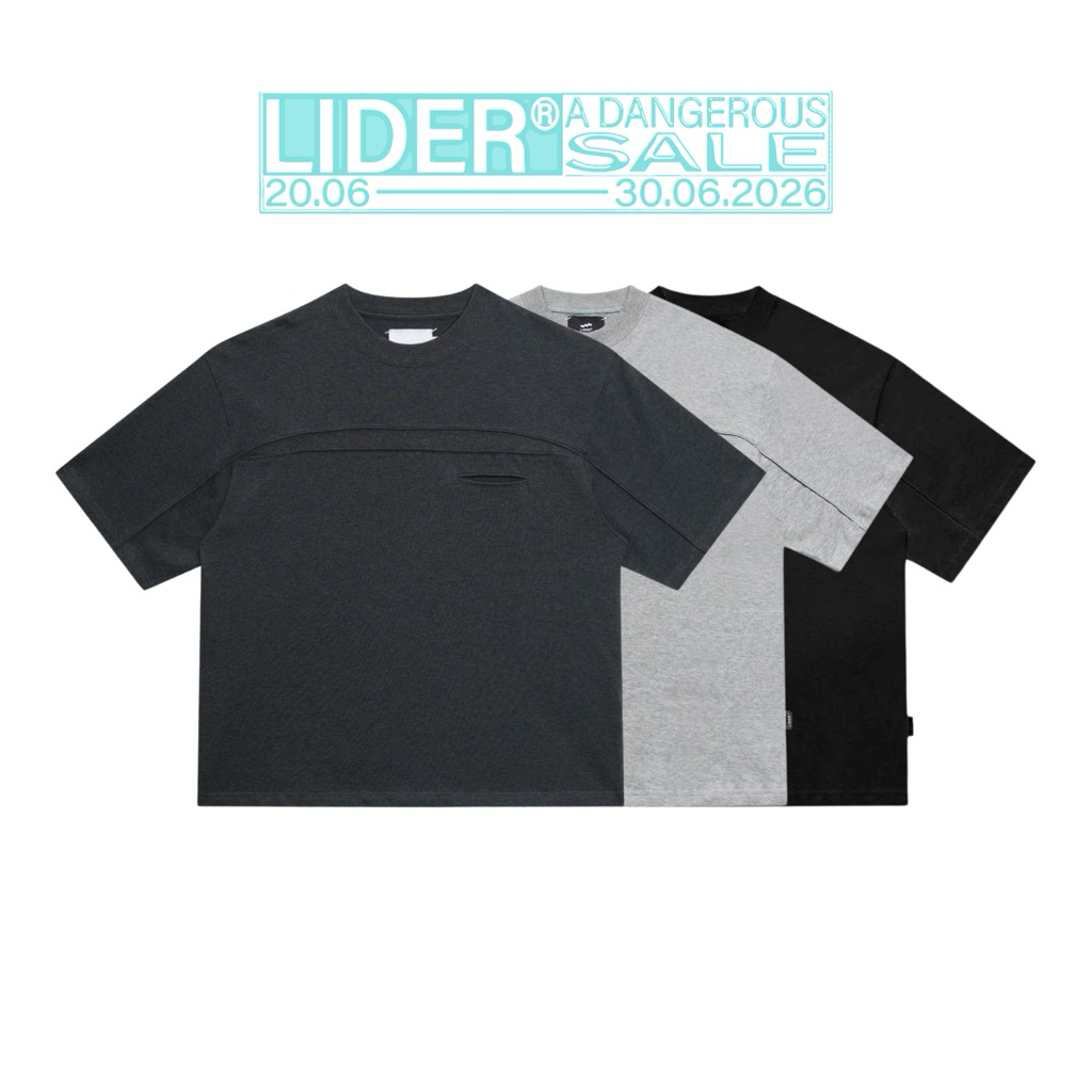 Áo Thun Trơn Có Túi Mổ Tay Ngắn Basic Unisex LIDER ORIGINAL BOXY TEE