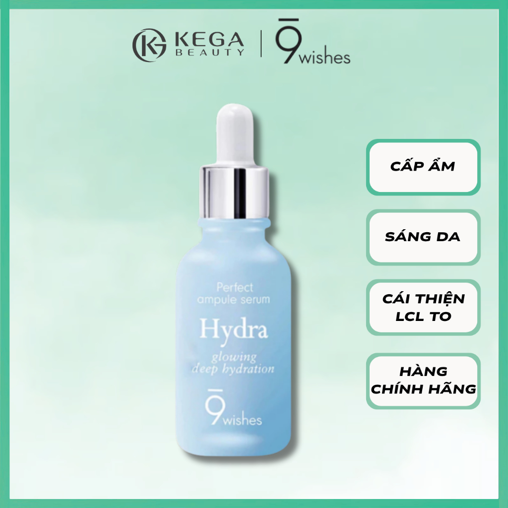 Serum Cấp Ẩm HA 9Wishes Hydra Skin Ampule II Cấp Ẩm Căng Bóng Và Hỗ Trợ Làm Sáng Da 30ML