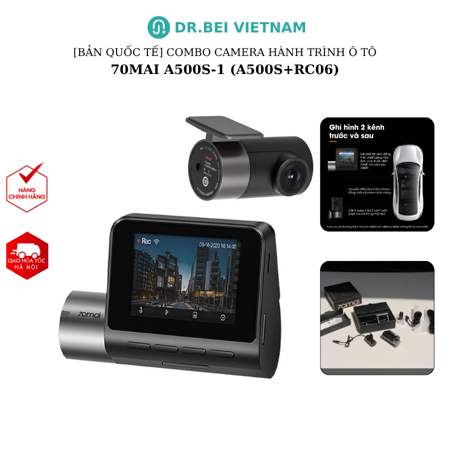 [Bản qtế] Camera hành trình ô tô 70mai Pro Plus A500S, combo A500S-1 ghi hình 1944P siêu nét -BH12th