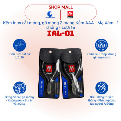 [HỎA TỐC] Kềm cắt, gỡ móng 2 mang 1 chống mạ xám Kềm AAA IAL-01 - Lưỡi 16 - Hàng chính hãng