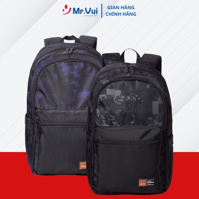 Balo du lịch Mr Vui BLLT 1039, cặp laptop nam chống thấm cho học sinh, sinh viên họa tiết camo