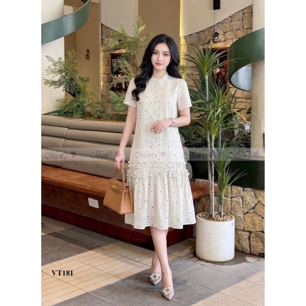 Váy xinh Mum's Shop VT181 Váy thiết kế, thanh lịch cho mẹ bầu mặc đi chơi, đi làm