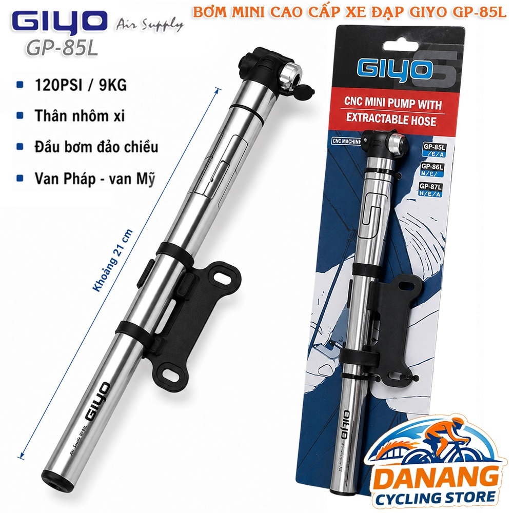 Bơm Mini Cao Cấp Xe Đạp GIYO GP-85L – Nhỏ Gọn, Dễ Mang Theo