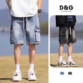 Quần Đùi Jean Túi Hộp Quần Short Jean Nhiều Túi Vải Co Giãn Mặc Đi Chơi Đi Biển Đẹp [SHORT-107]