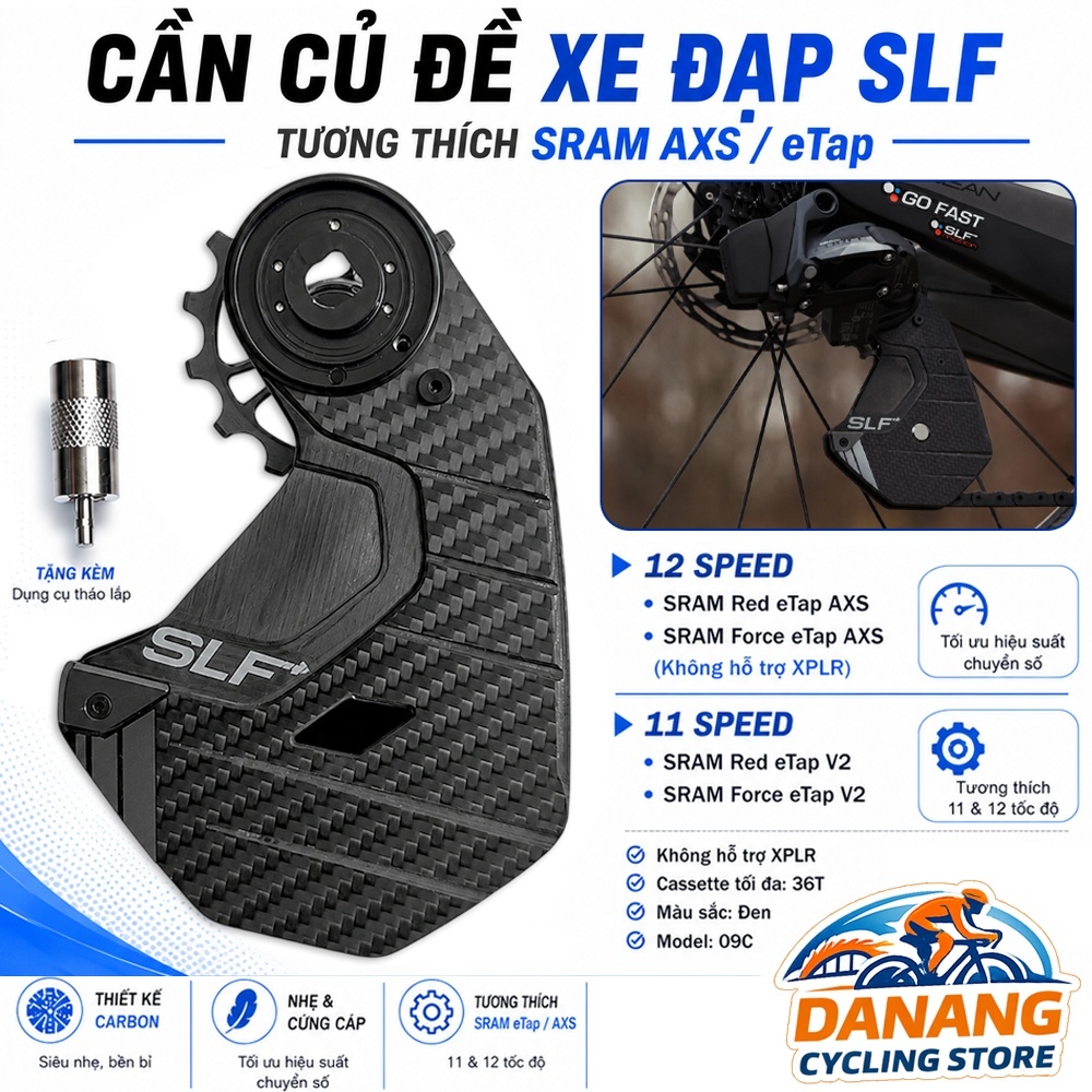 Cần Gạt Đề Xe Đạp Carbon 3K SLF Cho SRAM Red AXS / Force AXS / Rival AXS / eTap V2