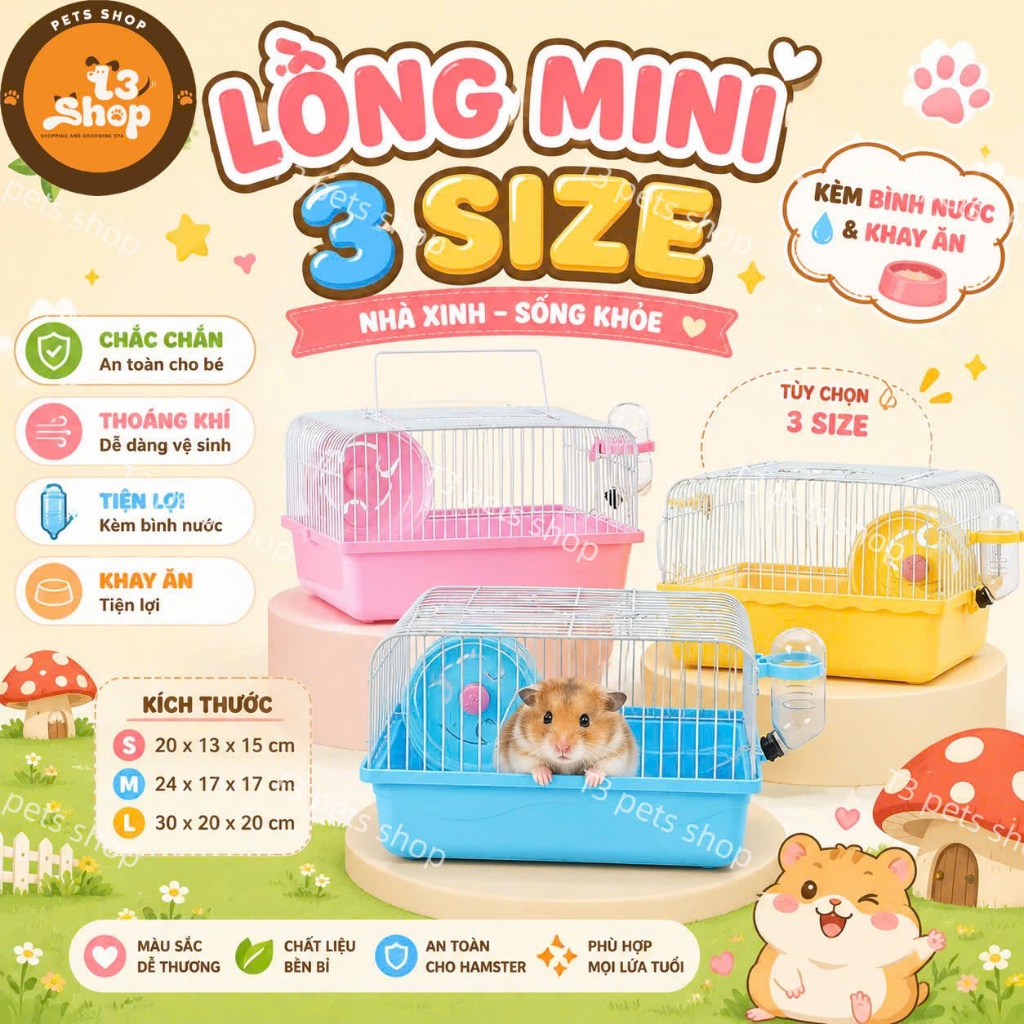 Lồng mini nhỏ trung đại dành cho hamster - T3 PETS SHOP