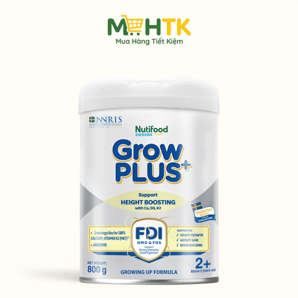 Sữa bột NutiFood Grow PLUS+ Bạc 2+ cho trẻ trên 2 tuổi 800g
