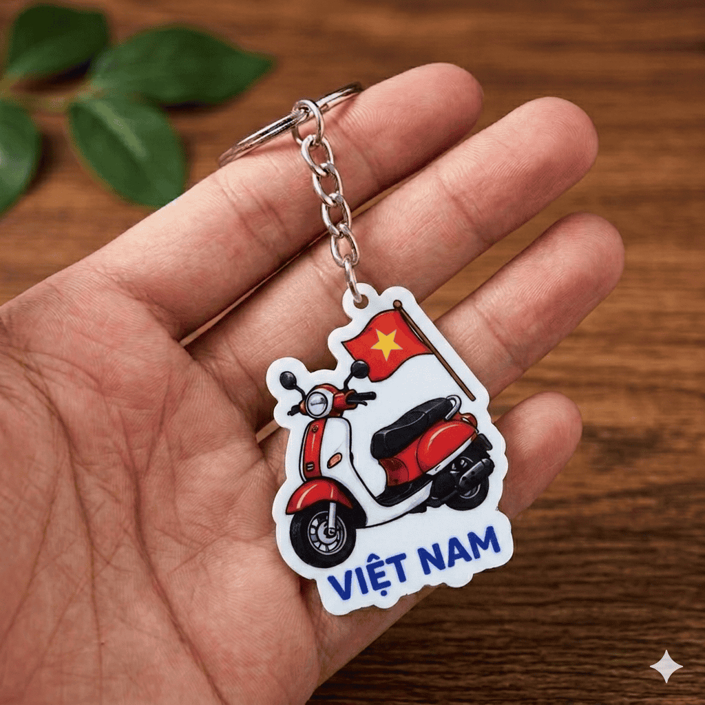Móc Khoá xe máy và cờ "đi bão" ở Việt Nam quà tặng ý nghĩa cho bạn bè, du khách làm kỷ niệm