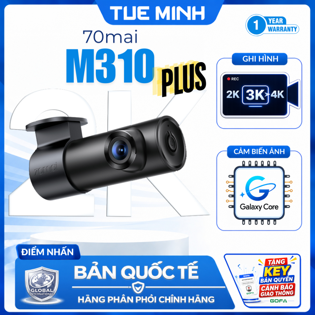 Camera hành trình ô tô 70mai M310 Plus - Phiên bản quốc tế chính hãng