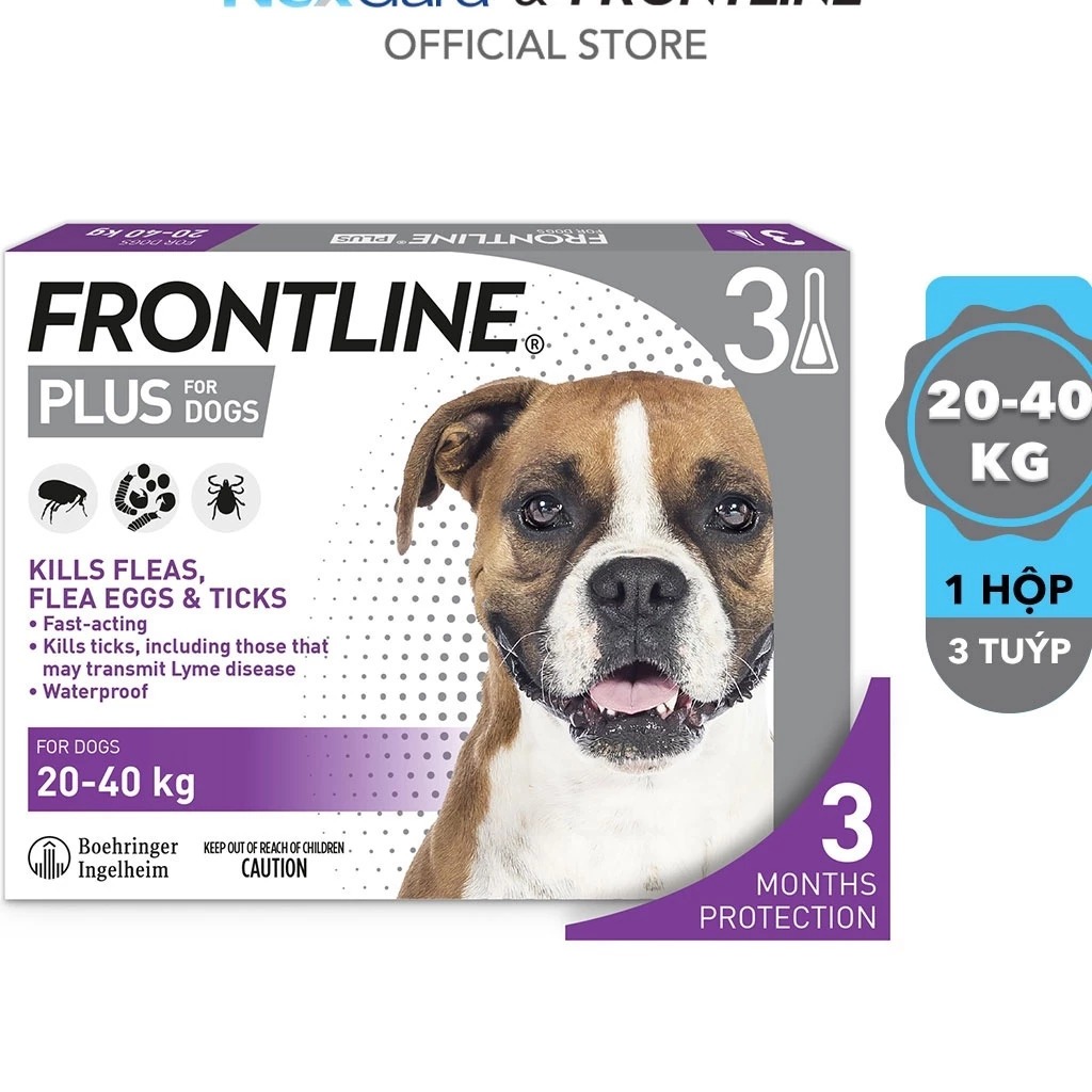 Frontline Plus - Tuýp nhỏ gáy phòng ve, rận, bọ cho chó 1 tuÝP cho 20-40 kg