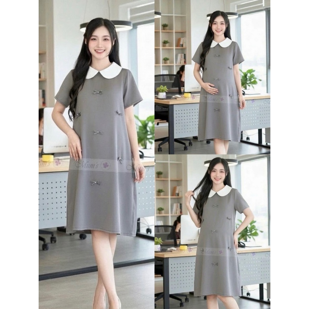 Váy suông, váy bầu công sở thiết kế Mum's shop VV344 kiểu dáng thanh lịch, sang trọng