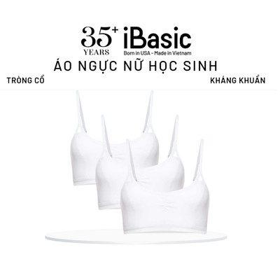 Combo 3 Áo ngực iBasic nữ học sinh cấp 3 cotton USA kháng khuẩn BRAT001