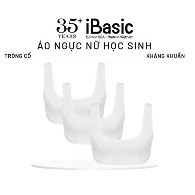 Combo 3 Áo ngực nữ học sinh iBasic tròng cổ với cotton USA kháng khuẩn BRAT003