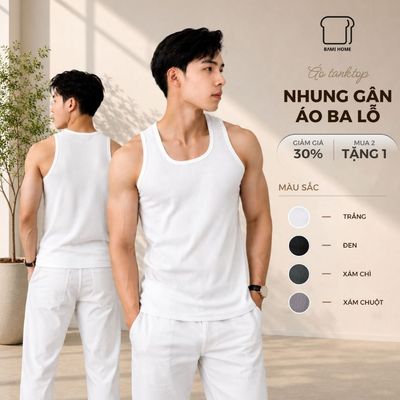 Áo ba lỗ nam BAMIHOME, áo tanktop vải thun gân co giãn, áo sát nách nam tập gym thoáng mát ATT05