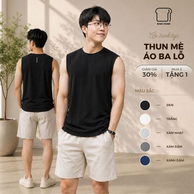 Áo tanktop nam BAMIHOME, áo ba lỗ chất vải thun mè, áo tập gym thoáng mát, thấm hút mô hôi tốt ATT06