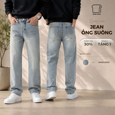 Quần Jean Nam Cao Cấp CYRUS JEANS BAMI HOME, Quần Baggy Jean Nam Ống Suông Tôn Dáng QJ12