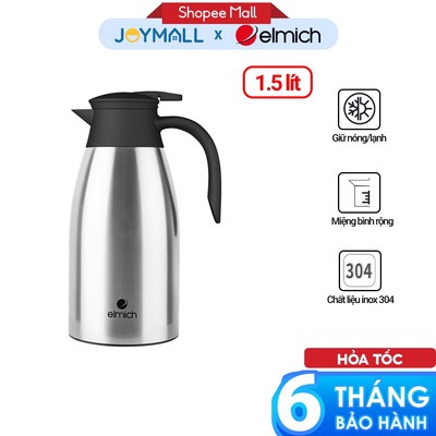 Bình Giữ Nhiệt Elmich EL8338 1.5L EL8341 2L, Hàng Chính Hãng, Inox 304, Có Khóa An Toàn - JoyMall