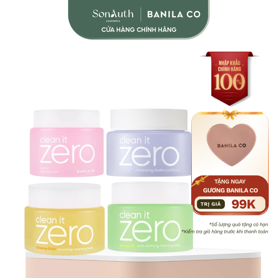 [NHẬP KHẨU] Sáp tẩy trang dịu nhẹ sạch sâu Banila CO Clean It Zero Cleansing Balm 100ml