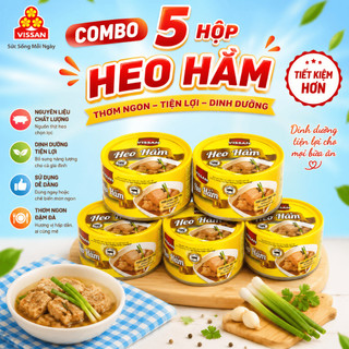 [Combo 5 Hộp] Heo Hầm Vissan 150g – Chính Hãng Date 2029, HSD 36 Tháng, Ăn Liền Tiện Lợi