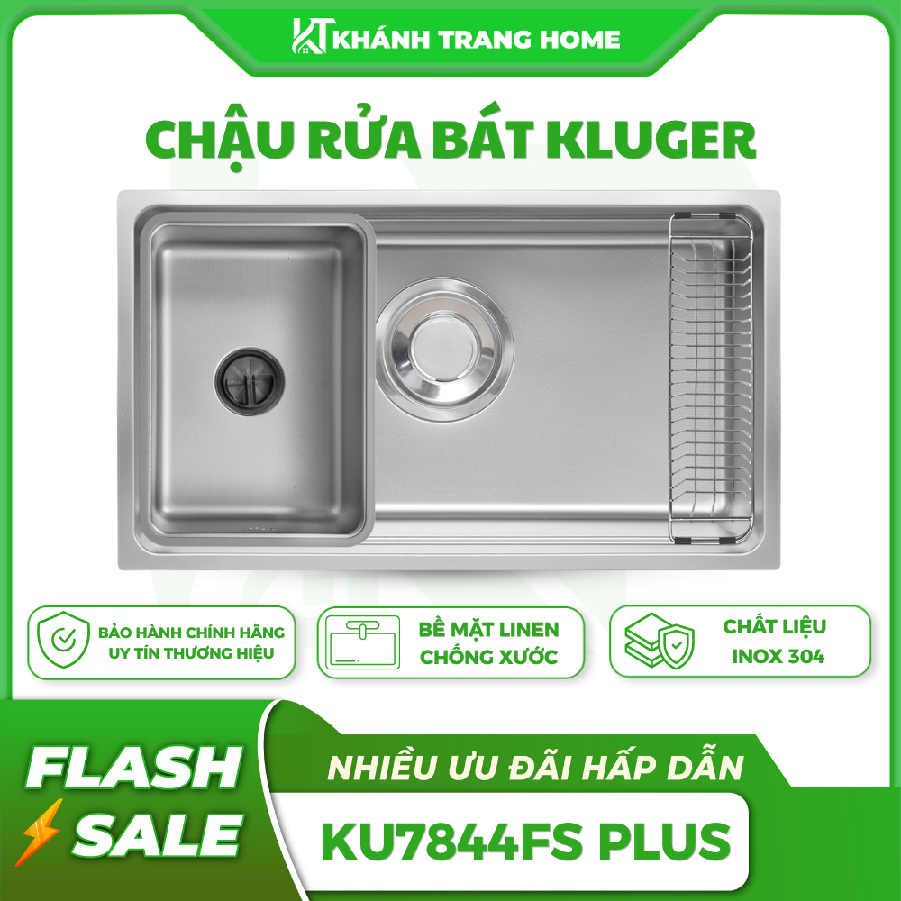 Chậu rửa chén Kluger KU7844FS Plus chất liệu inox POSCO 304 - Khánh Trang Home