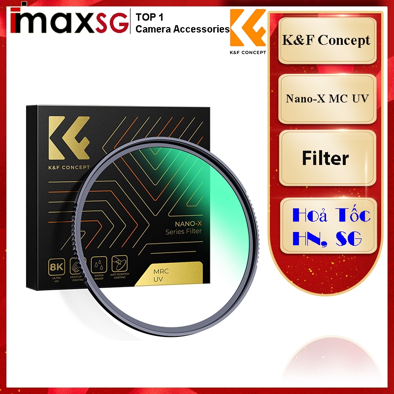 Kính lọc Filter K&F Concept Nano X 8K UV Ø37-127mm, Chống nước, Chính hãng