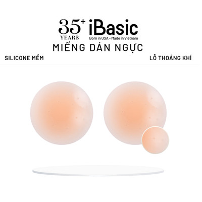Miếng dán ngực silicone iBasic có lỗ thoáng khí chống mồ hôi siêu dính tái sử dụng PK117-1