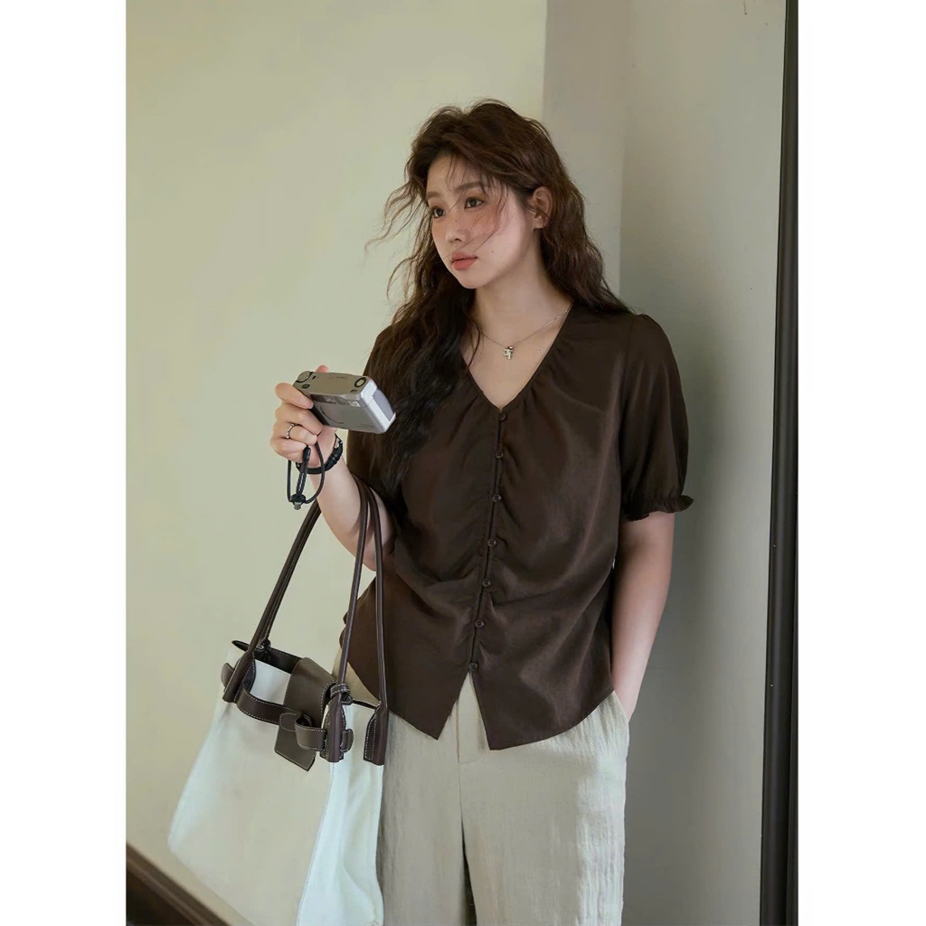 𝗠𝘆𝘆 𝗟𝗶𝗻𝗲𝗻 -|BEELY| - Áo Linen  cổ V