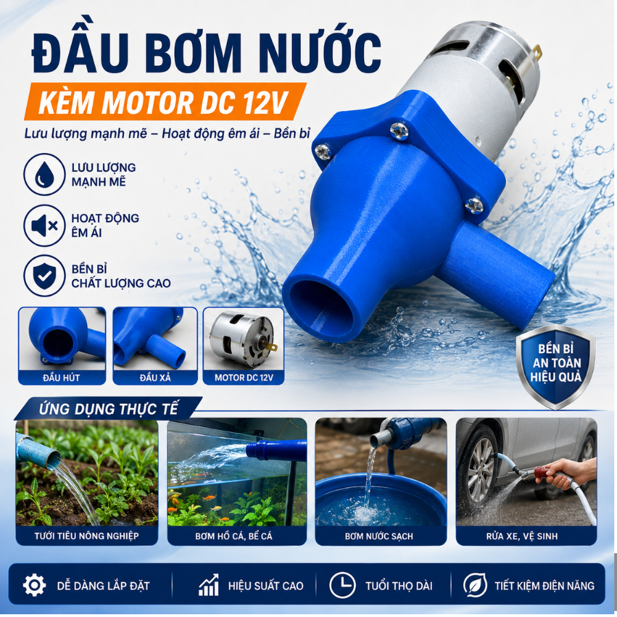 Kit nhựa chế máy bơm nước motor 775 - 3dpros