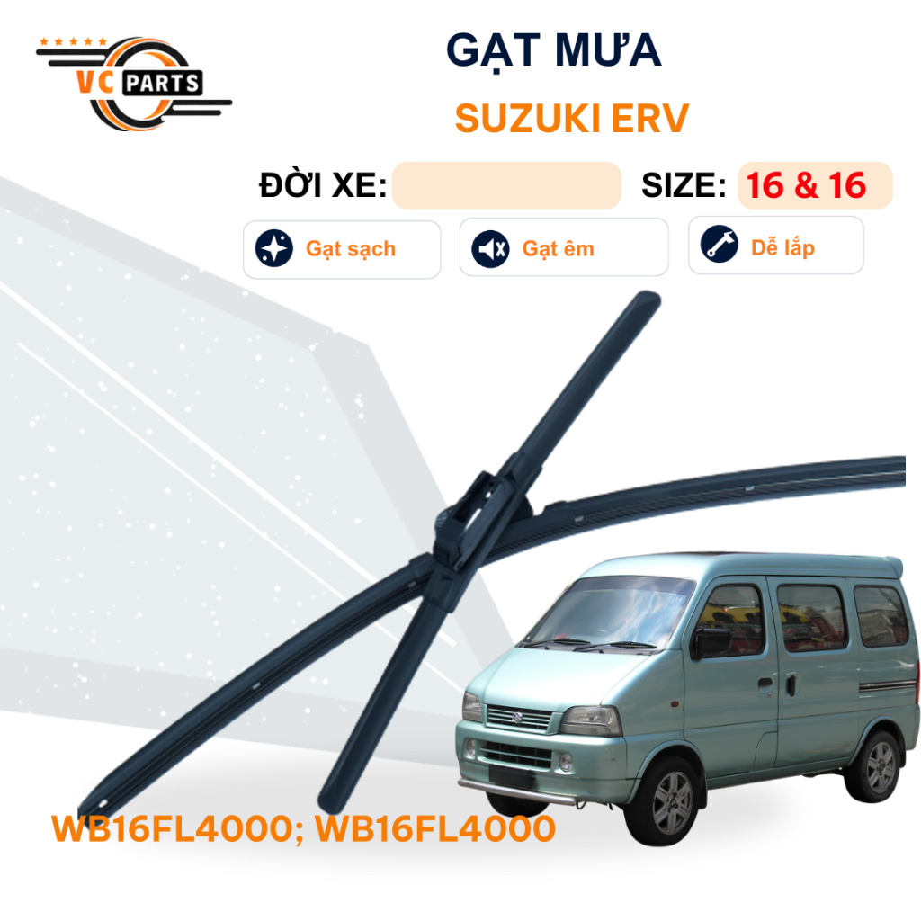 Gạt Mưa Thân Mềm Schaeffler Kích Thước 16 & 16 Cho Suzuki Erv