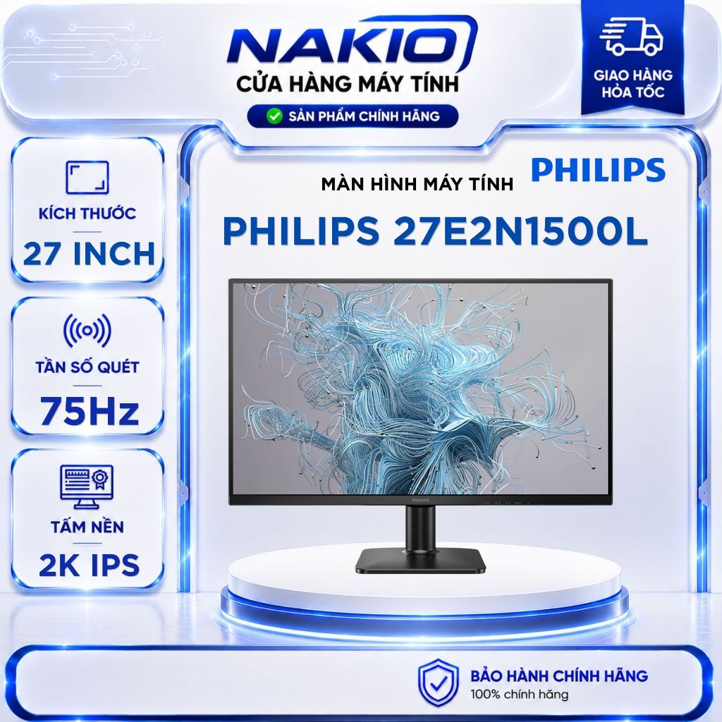 Màn hình Văn phòng Philips 27E2N1500L/71 | 27 inch, 2K/QHD, 75Hz, IPS - Bảo hành chính hãng 36 tháng