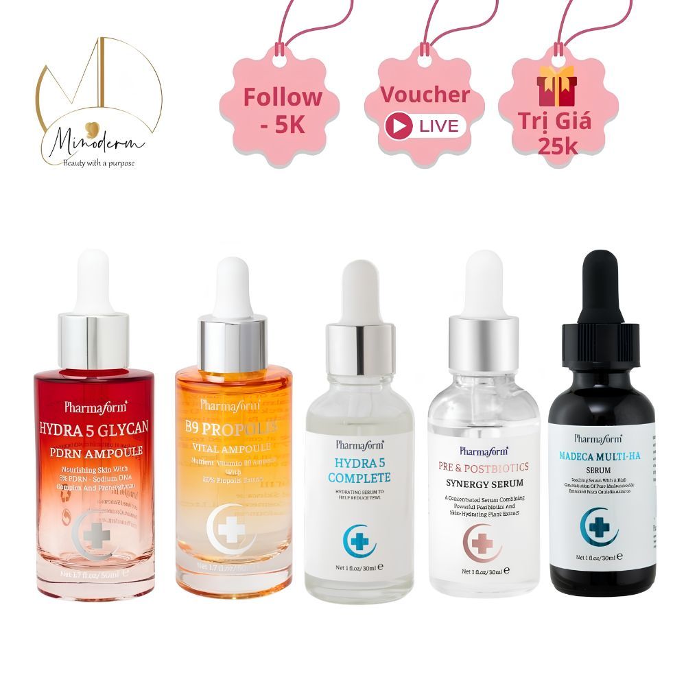 Serum Pharmaform Hydra 5, b9 tinh chất cấp ẩm, phục hồi chuyên sâu, tái tạo da