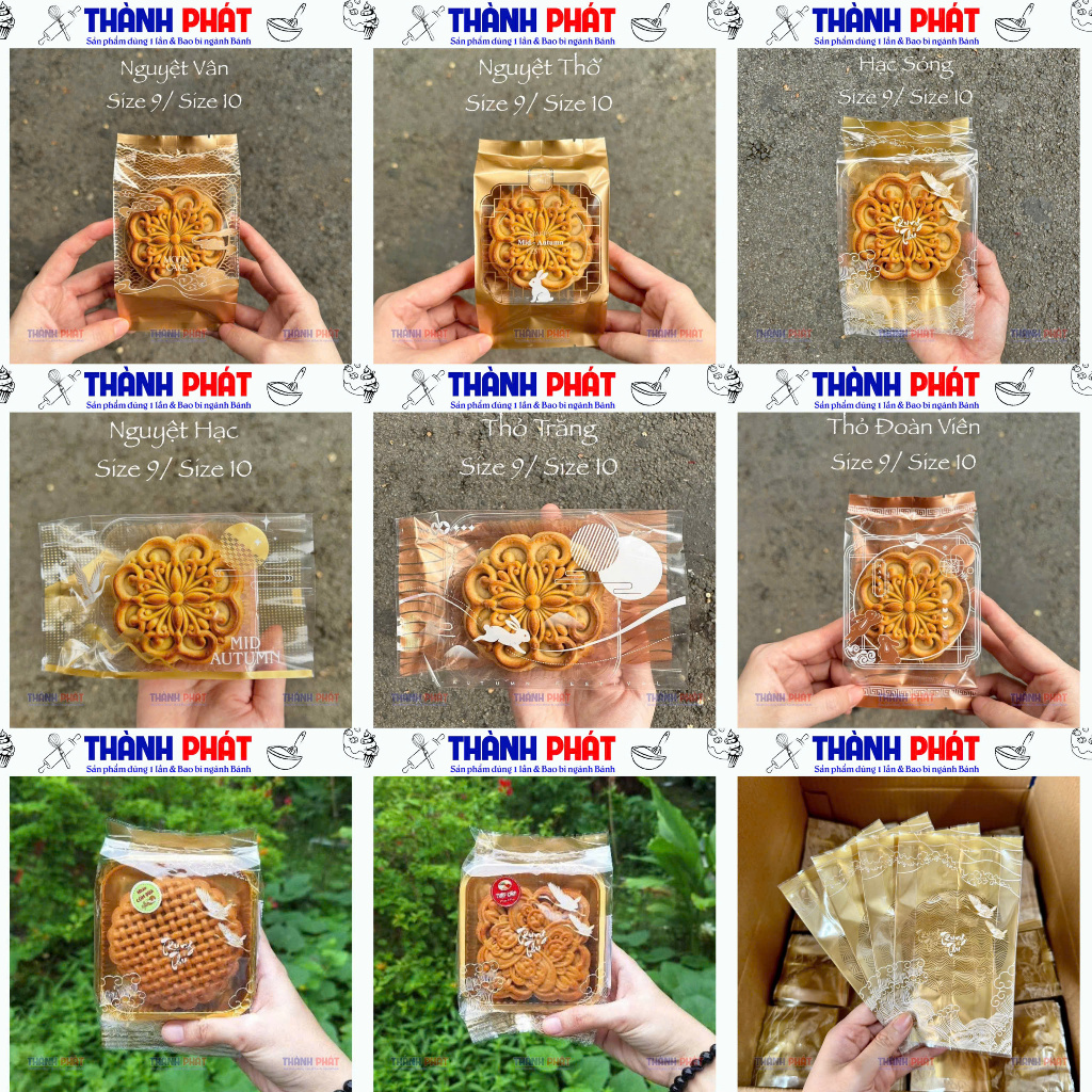100 Khay trung thu 150g -  túi ép miệng đựng bánh trung thu 150g - Mẫu Khay Túi trung thu mẫu mới 20