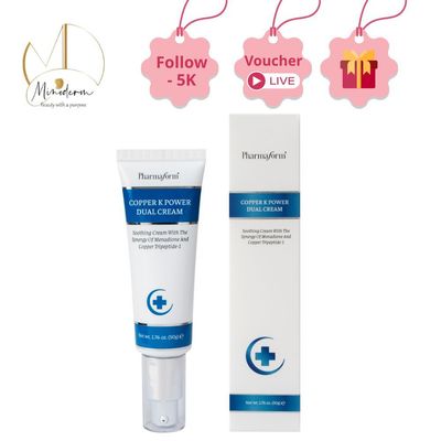 Kem dưỡng Pharmaform Copper K Power Dual Cream giúp dưỡng ẩm, làm dịu, làm sáng, giúp da săn chắc.