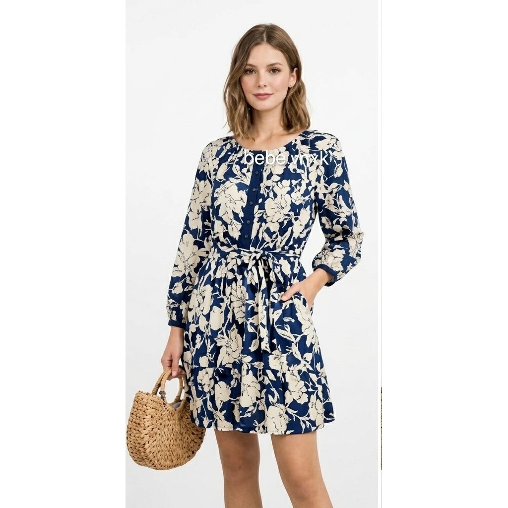 (Size S-M form rộng) Đầm dài tay xuất dư, MA006