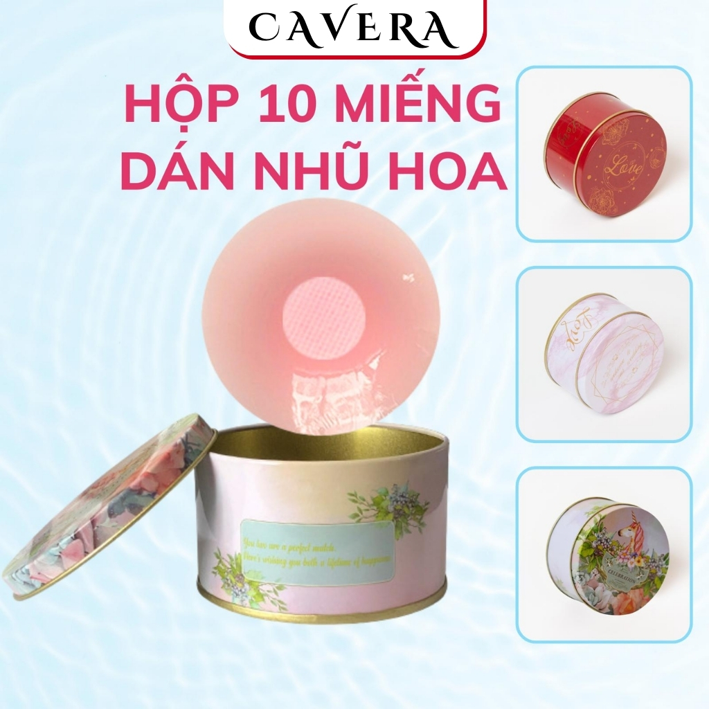 Miếng Dán Ngực Hoa Silicone Siêu Mềm, Miếng Dán Ti Tàng Hình Dễ Dính CAVERA VND329