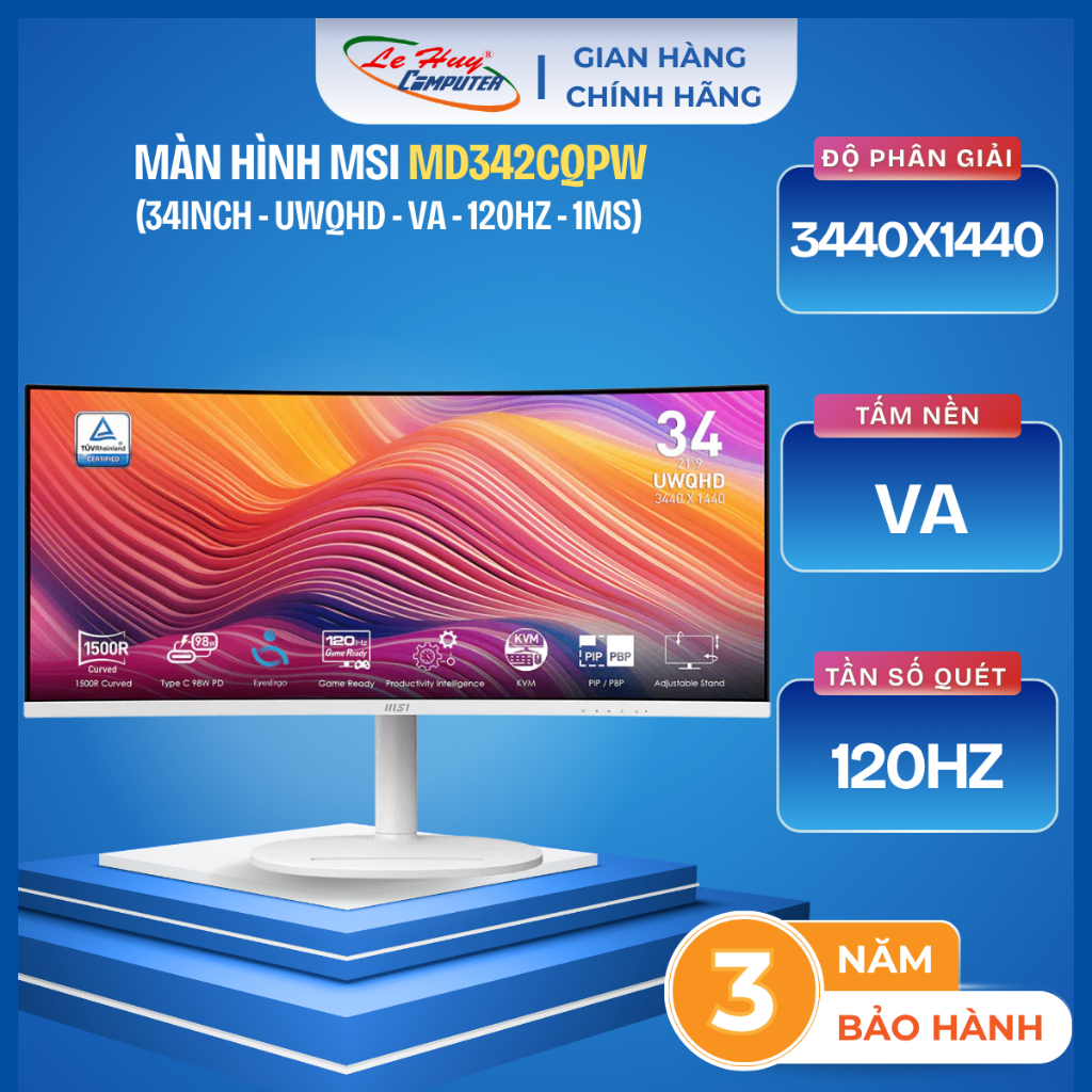 Màn Hình Máy Tính MSI MD342CQPW 34 inch UWQHD VA 120Hz 1ms - Hàng Chính Hãng