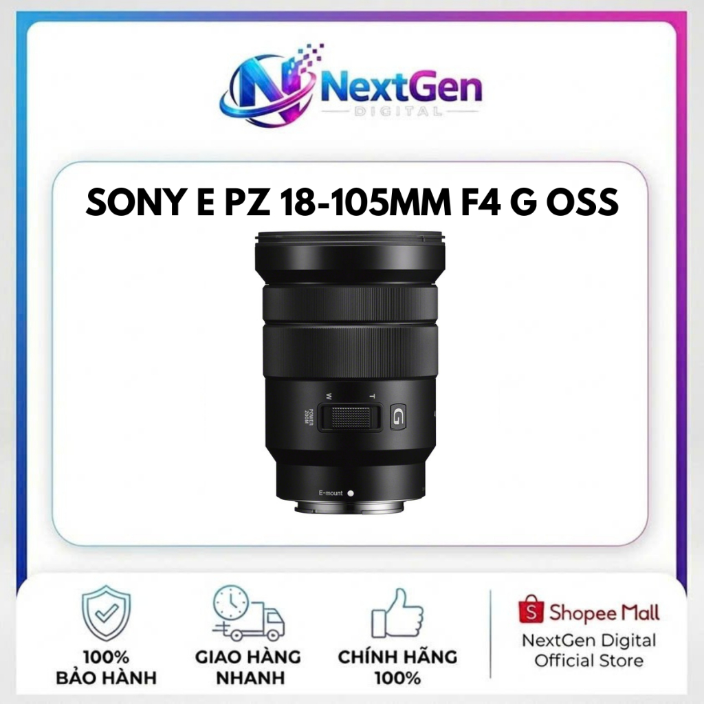Ống Kính Sony E PZ 18-105mm F4 G OSS (SELP18105G) | Hàng Mới Chính Hãng
