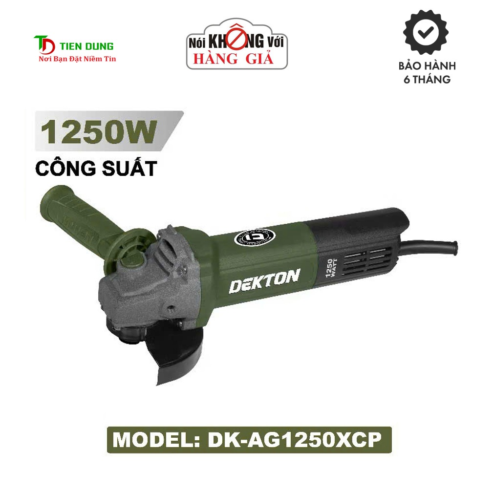 Máy Mài Góc Dekton DK-AG1250XCP/ Công Tắc Đuôi / Công Suất 1250W Lõi Đồng
