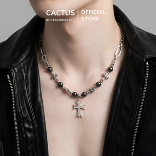 Dây chuyền chuỗi hạt Cactus Acc mặt họa tiết đính đá trang sức nữ nam, phụ kiện thời trang Unisex