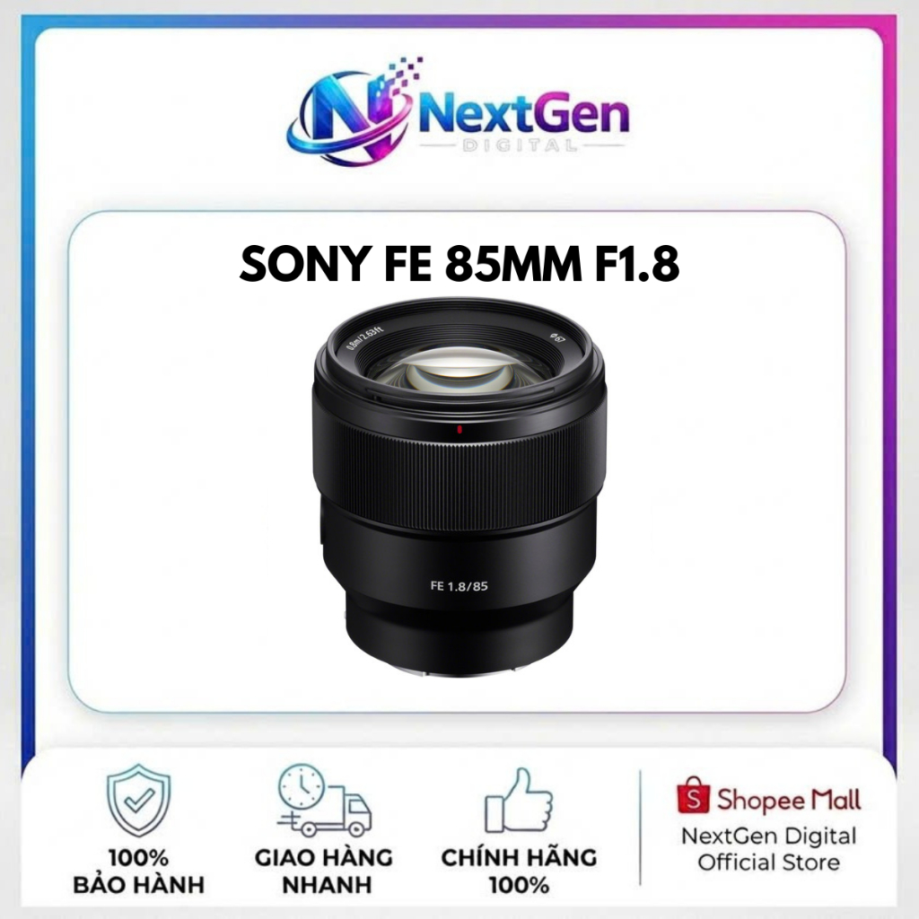 Ống Kính Sony FE 85mm F1.8 (SEL85F18) | Hàng Mới Chính Hãng