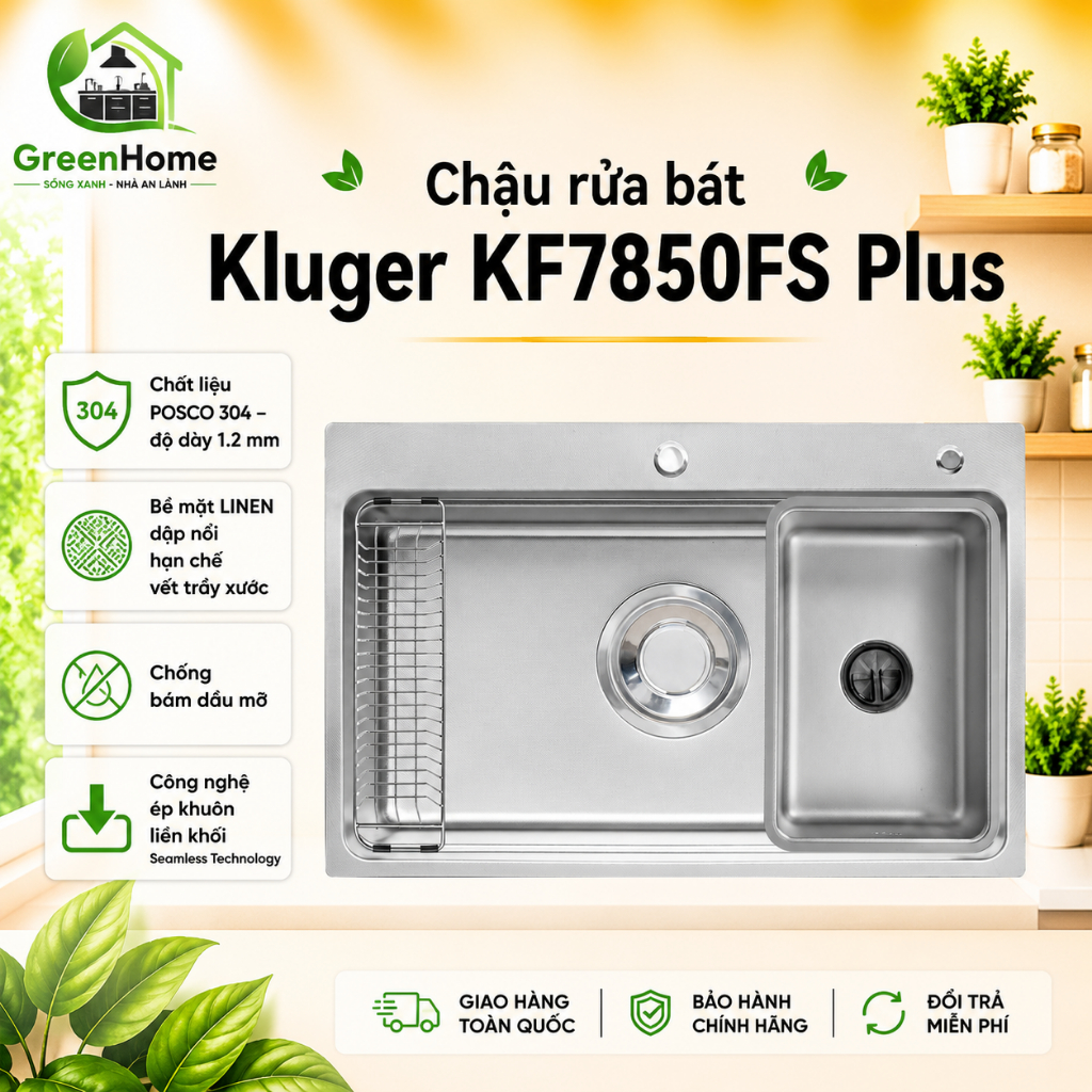 Chậu rửa bát Kluger KF7850FS Plus