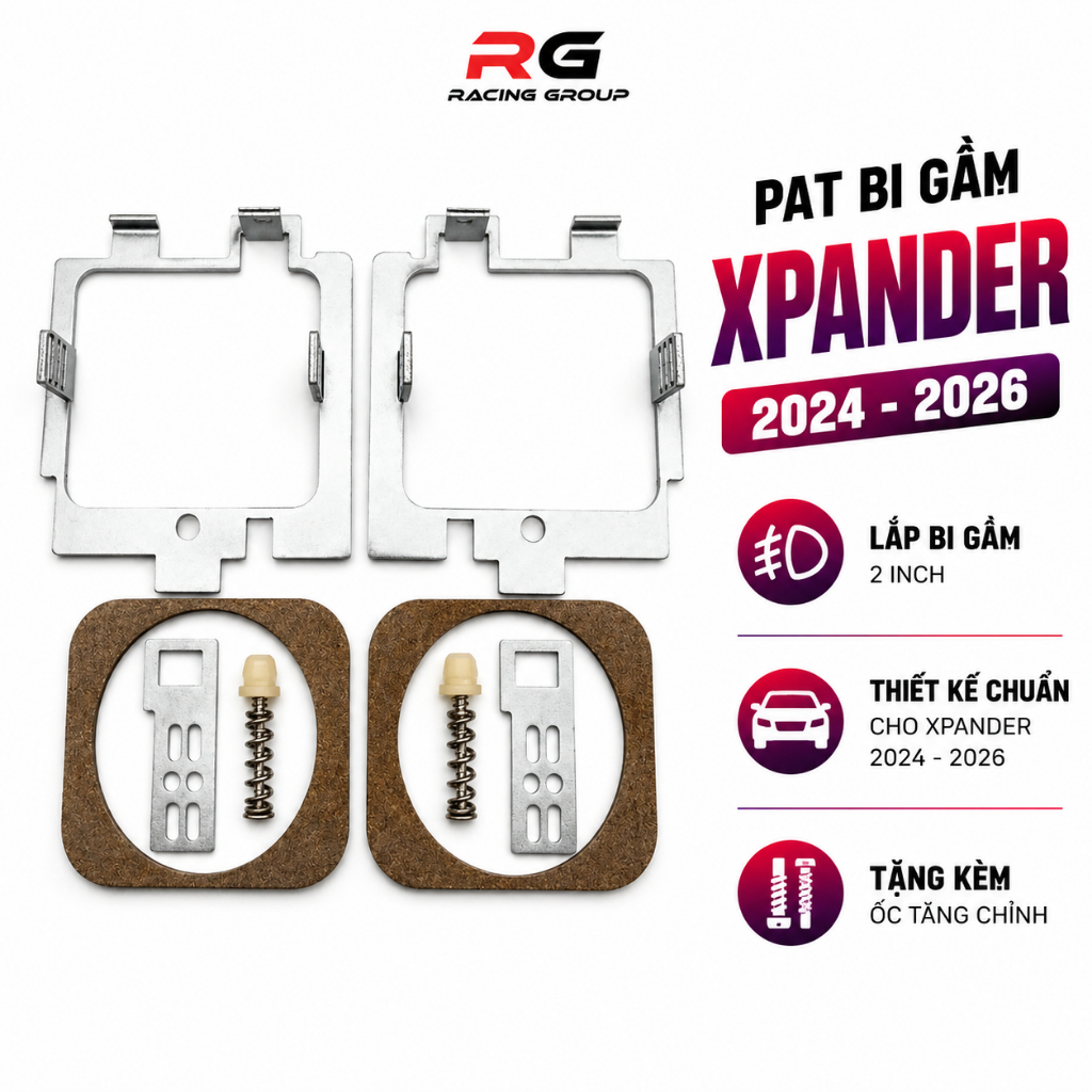 Pat Bi Gầm Xpander 2020 - 2026 Lắp Đèn 2 Inch Chất Liệu Thép Không Gỉ Dày 2mm Tặng Kèm Ốc Tăng Chỉnh
