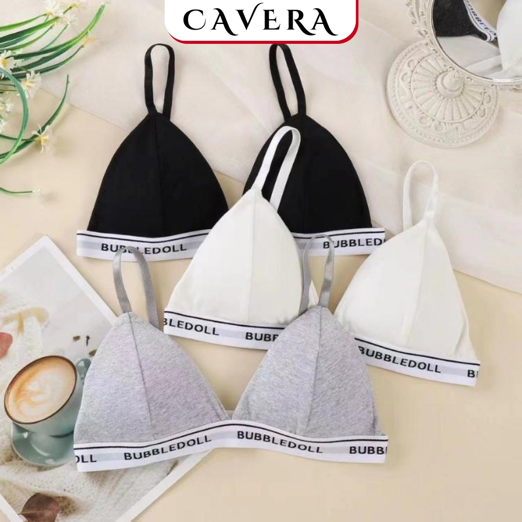 Áo Bra Nữ Tam Giác Thun Cotton Thoáng Mát, Áo Lót Nữ Thể Thao Không Gọng CAVERA VNB3009