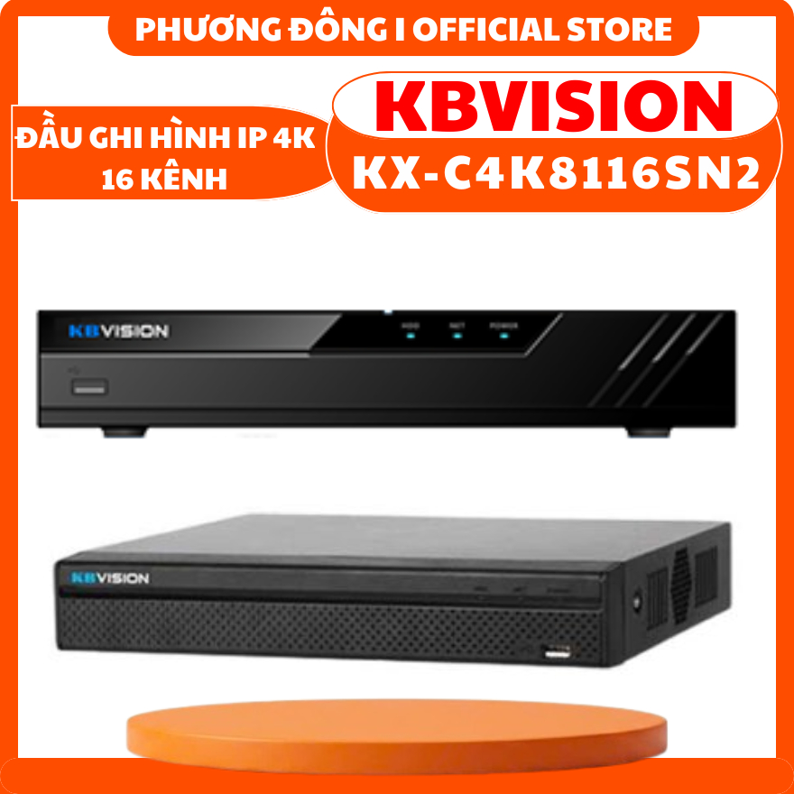ĐẦU GHI HÌNH IP KBVISION KX-C4K8108SN2 8 KÊNH I KX-C4K8116SN2 16 KÊNH - HỖ TRỢ ĐẾN 8MP, CHUẨN HÌNH Ả