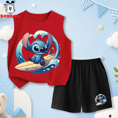 Bộ đồ ba lỗ bé trai BOBDOG, quần da cá áo cotton cho bé mặc hè in hình khủng long cho bé BQ- BDO77